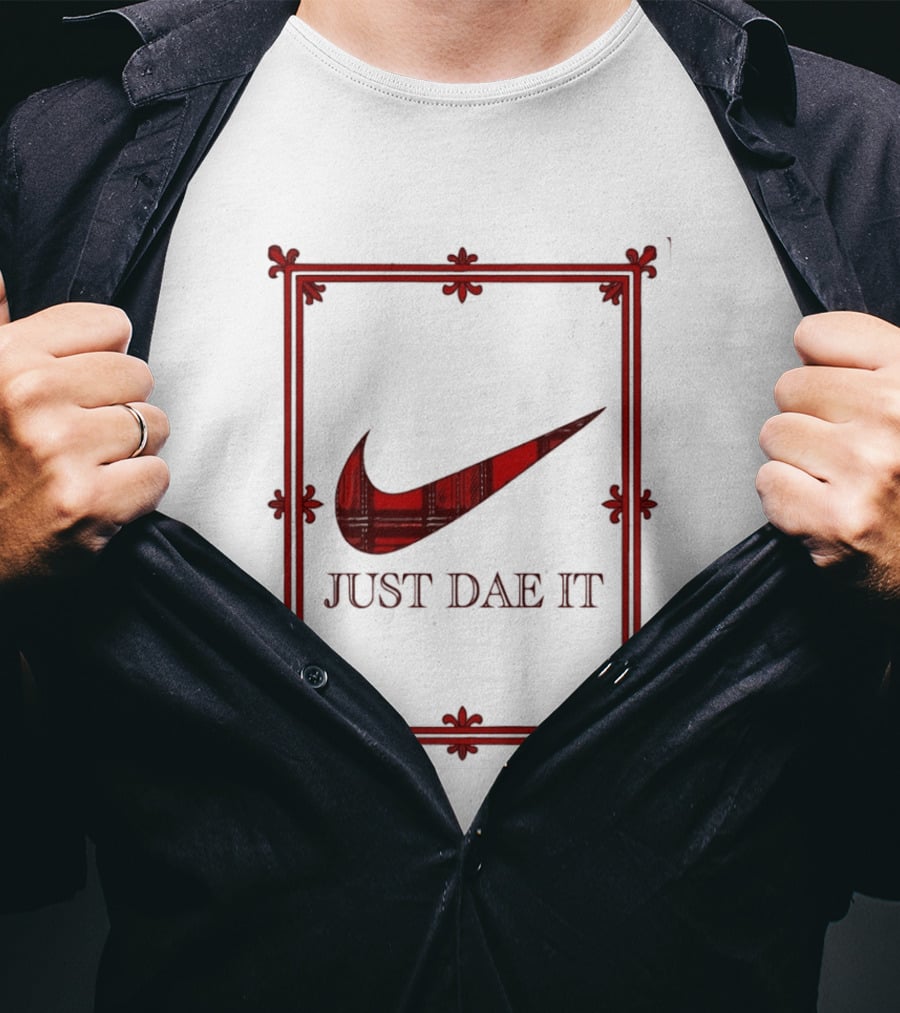 Just Dae It Scottish Plaid Swoosh Scotland T-Shirt
