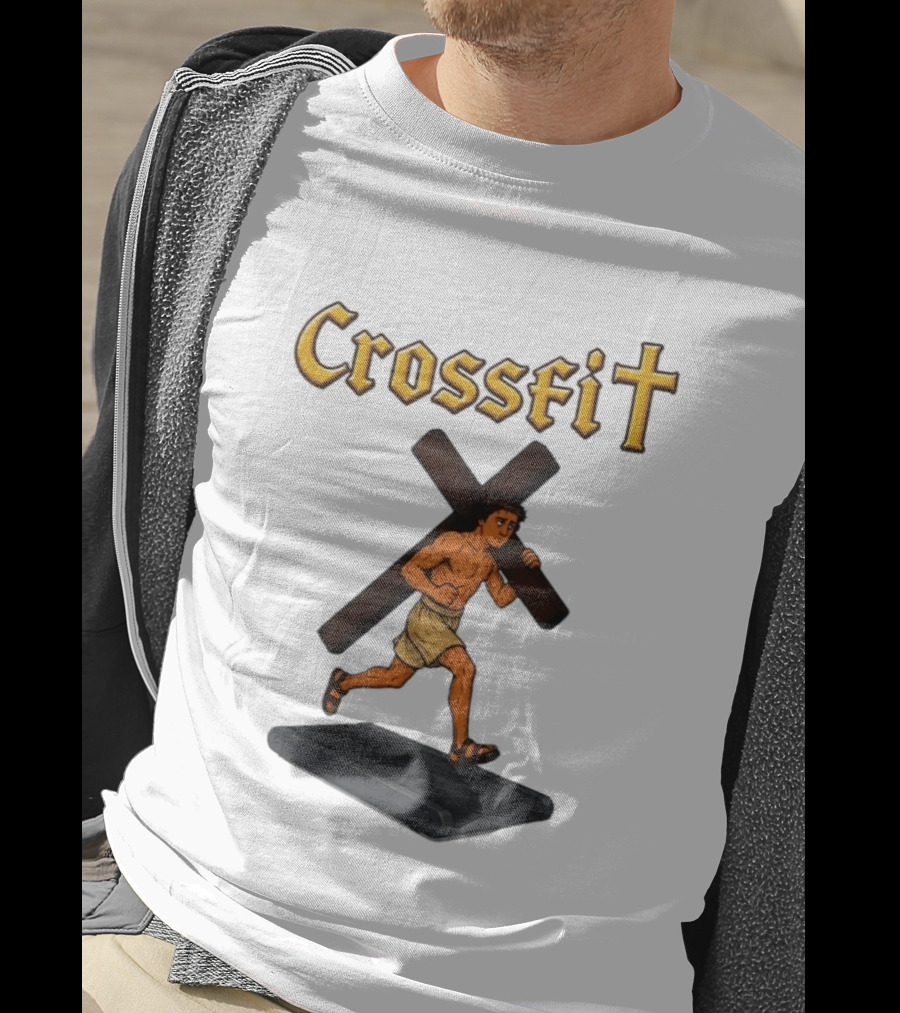 CrossFit Jesus Treadmill Religious Workout T-Shirt