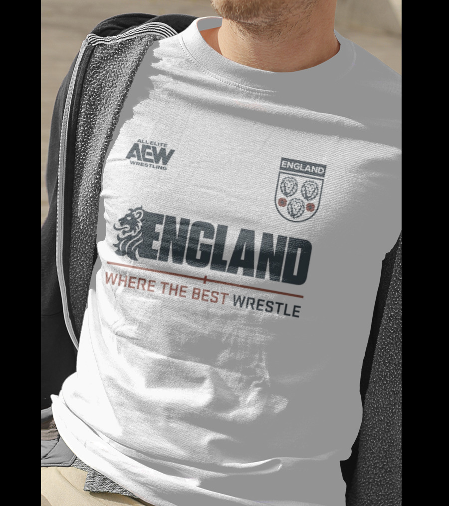 All Elite AEW Wrestling England Where The Best Wrestle Lion Crest T-Shirt