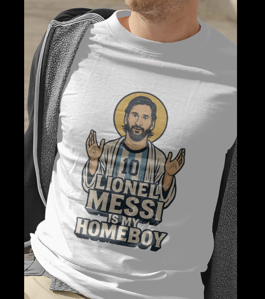 Lionel Messi Is My Homeboy Number 10 Iconic Raised Arms T-Shirt