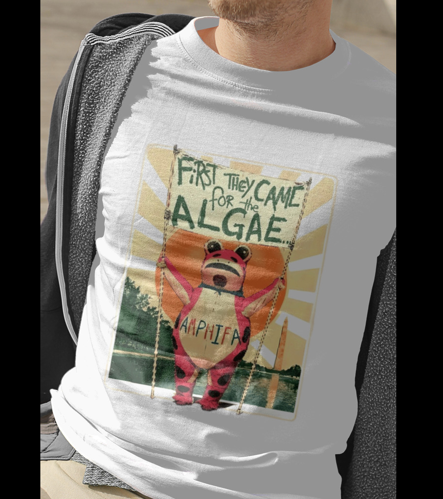 First They Came For The Algae Amphifa Frog Sunburst Protest T-Shirt