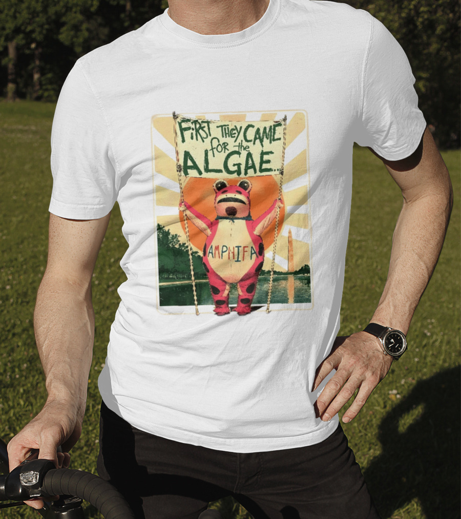 First They Came For The Algae Amphifa Frog Sunburst Protest T-Shirt