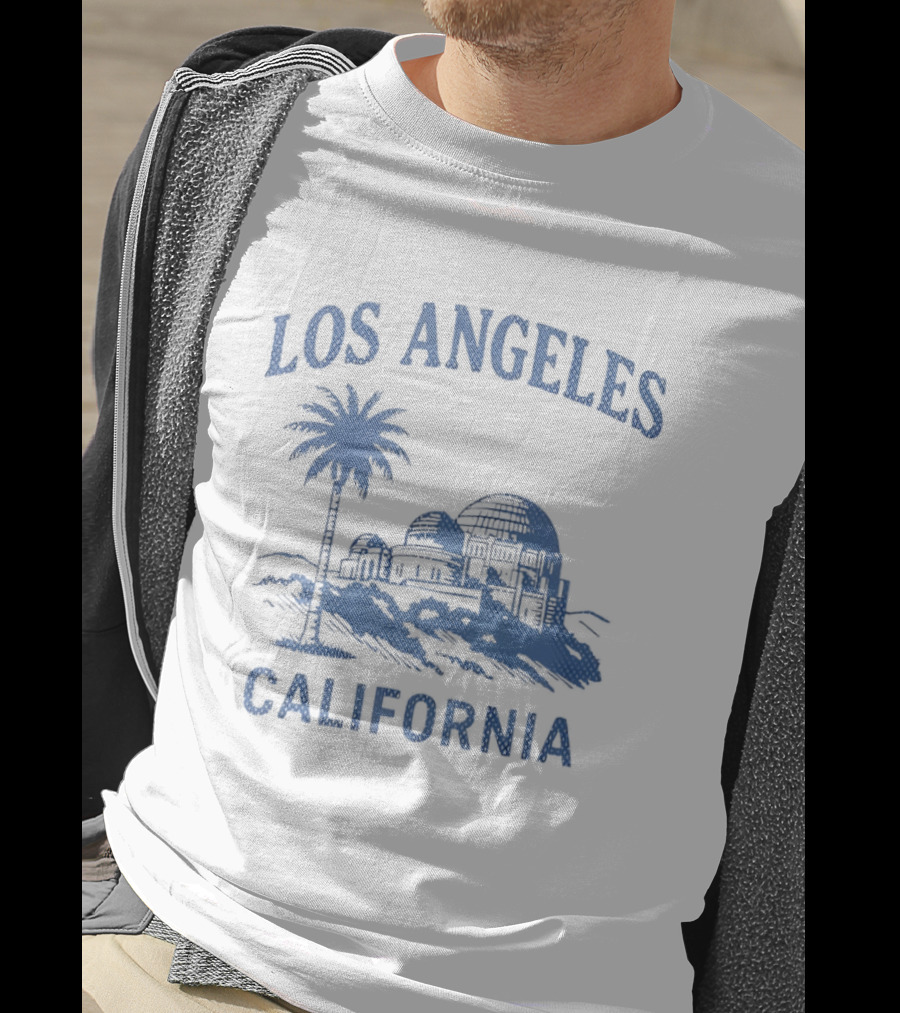 Los Angeles California Palm Tree Observatory Travel City Skyline T-Shirt