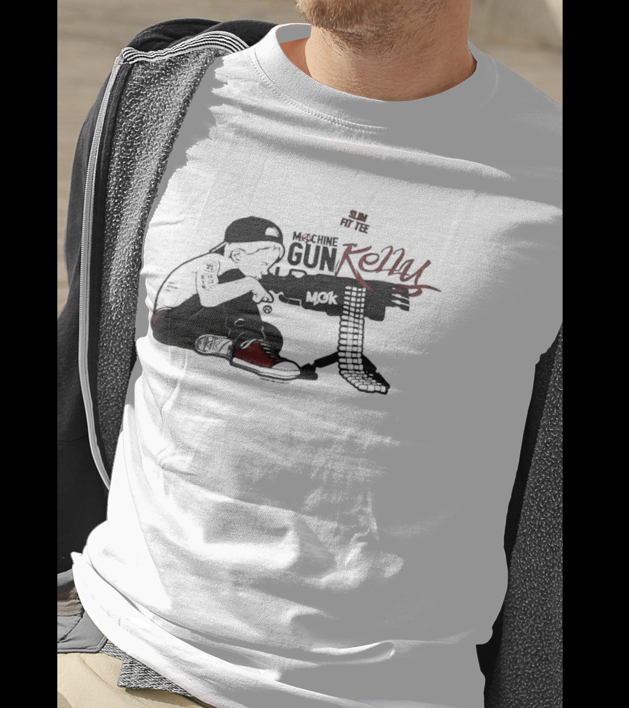Machine Gun Kelly Slim Fit Black And Red Kid T-Shirt