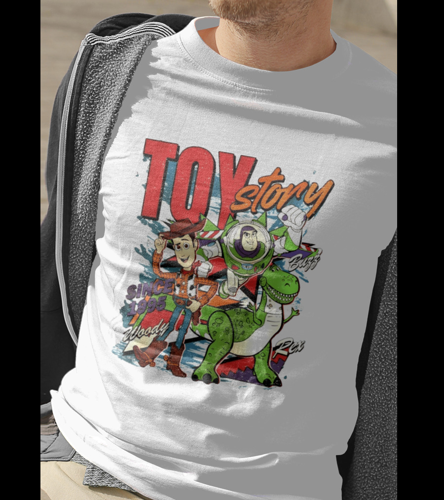 Toy Story Woody Buzz Rex Since 1995 Animated Adventure T-Shirt