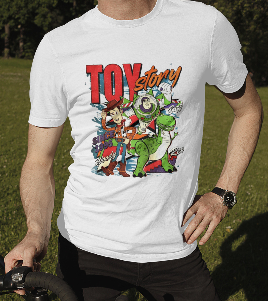 Toy Story Woody Buzz Rex Since 1995 Animated Adventure T-Shirt