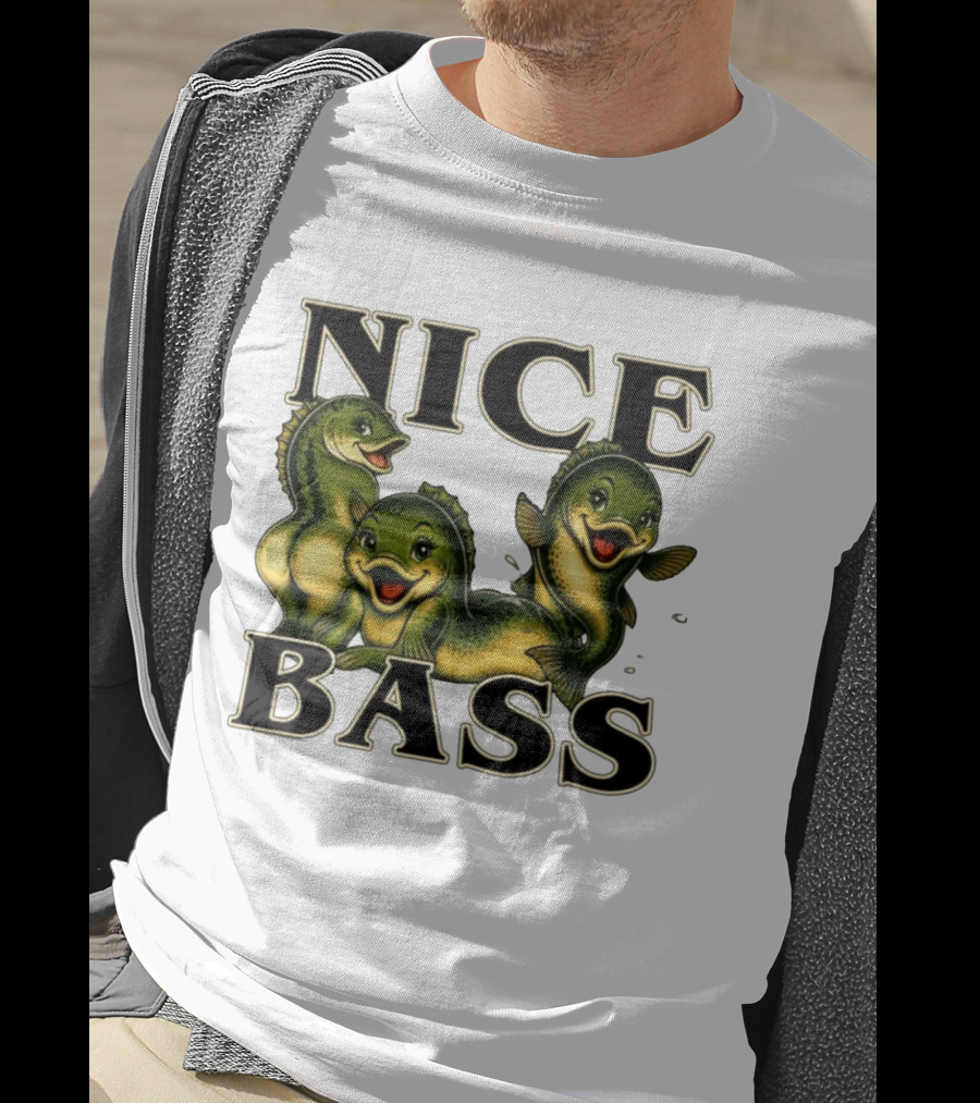 Nice Bass Fishing Pun Angler Humor Trio Fish T-Shirt