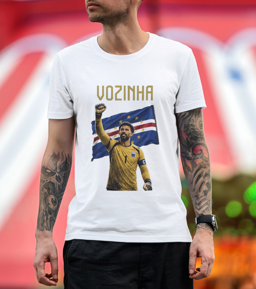 Vozinha Cape Verde National Football Team No 1 Celebration With Flag T-Shirt