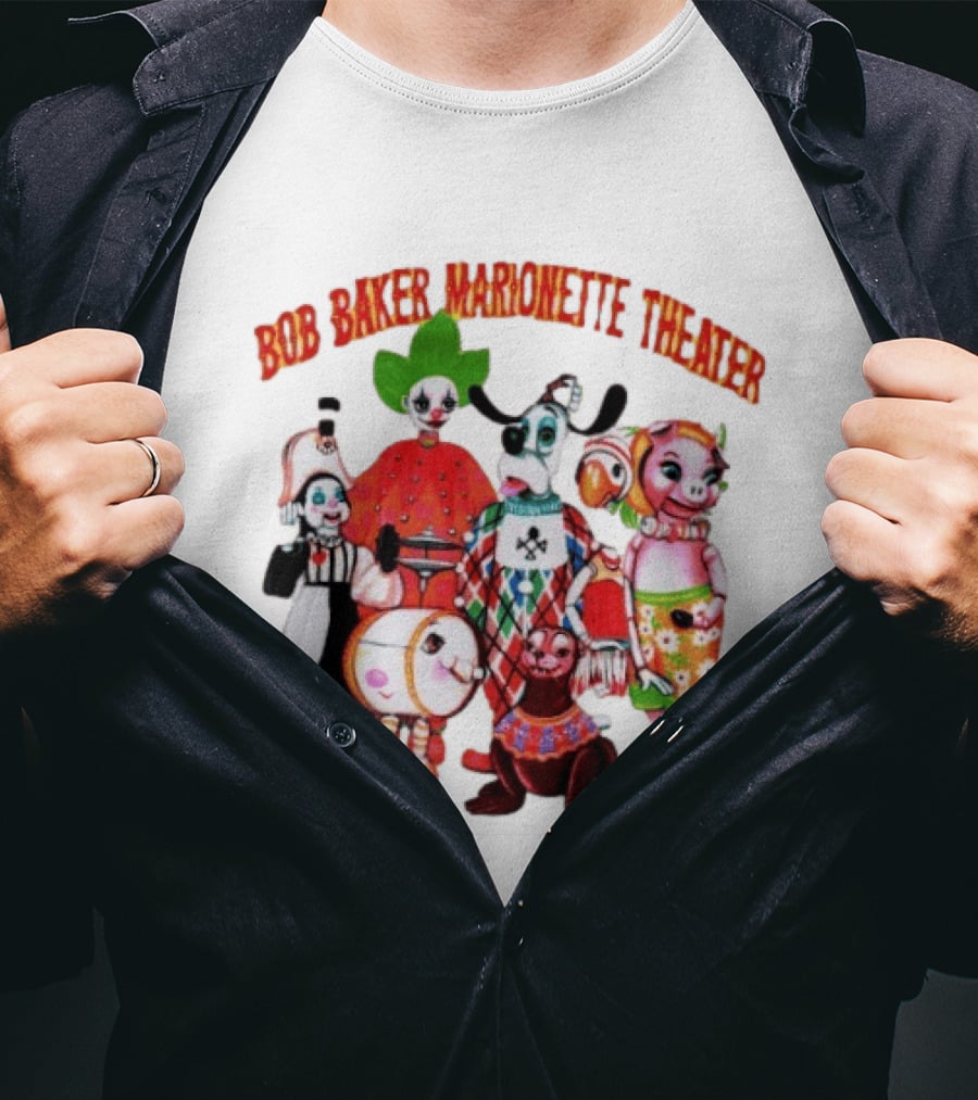 Bob Baker Marionette Theater Clown Dog Pig Characters T-Shirt