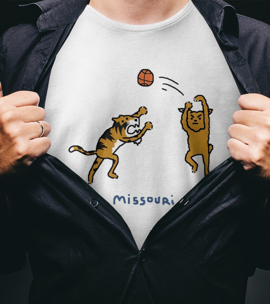 Kentucky Wildcats Vs Missouri Tigers Basketball 2026 SEC Matchup Cartoon T-Shirt