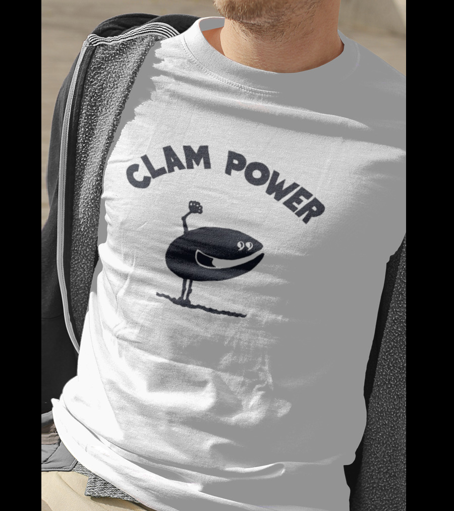 Clam Power Funny Cartoon Clam Arm Flexing T-Shirt