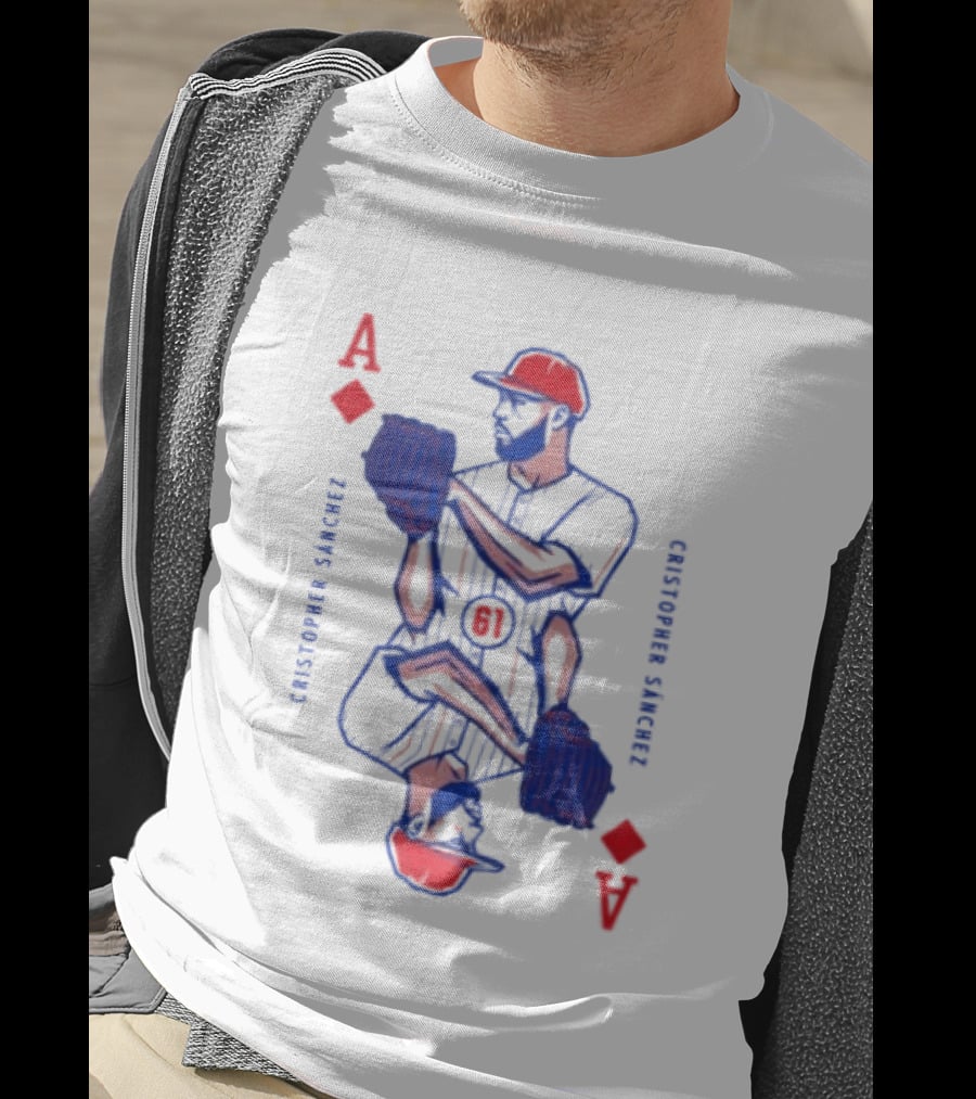 Cristopher Sánchez Philadelphia Phillies Ace Of Diamonds Playing Card T-Shirt