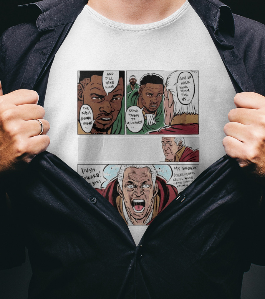 Milwaukee Bucks Giannis Antetokounmpo To Miami Give Up Half Your Team NBA Champion Push Forward T-Shirt