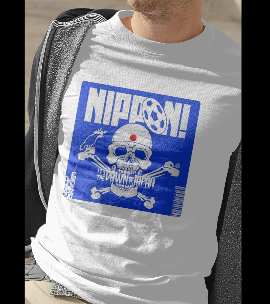 Nippon It's The Dawn Of Japan Skull Crossbones Soccer Ball T-Shirt