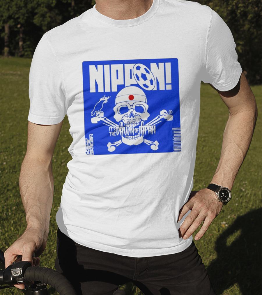 Nippon It's The Dawn Of Japan Skull Crossbones Soccer Ball T-Shirt