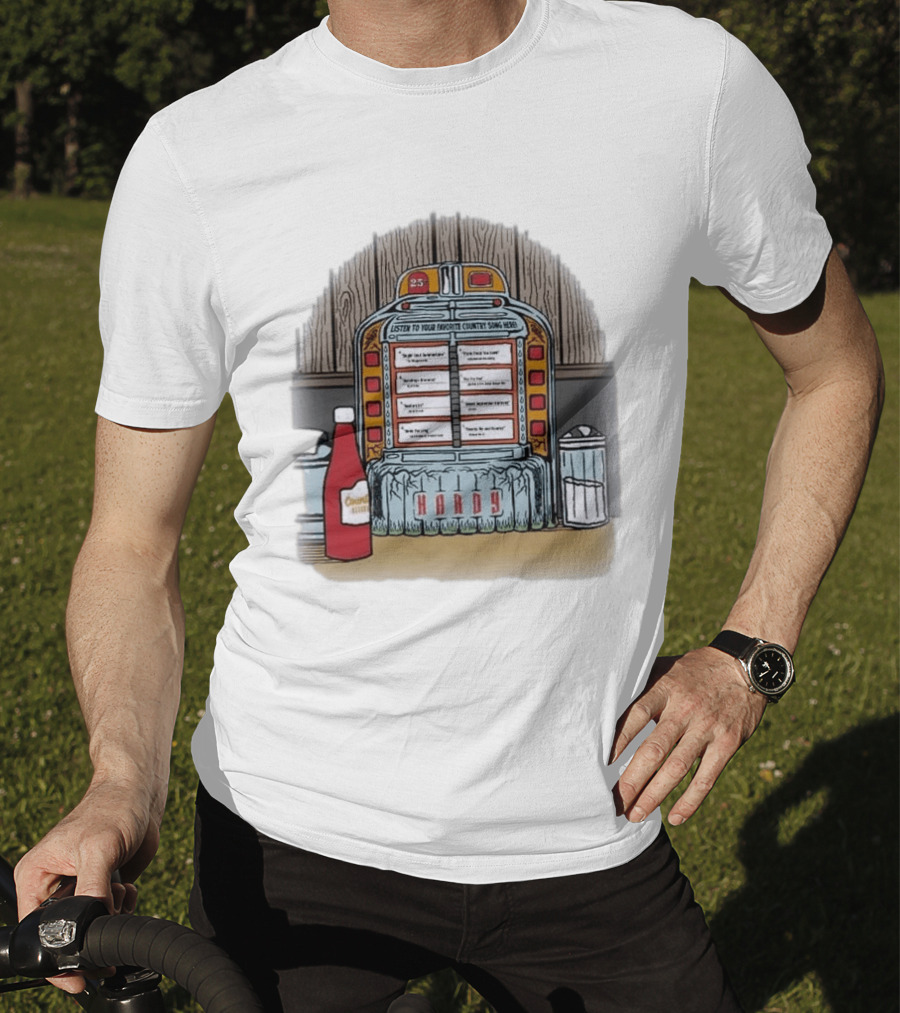 Hardy Jukebox Favorite Country Songs Vintage Scene T-Shirt