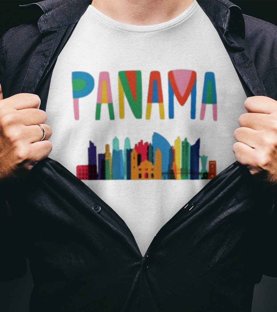 Panama Colorful Cityscape Skyline T-Shirt