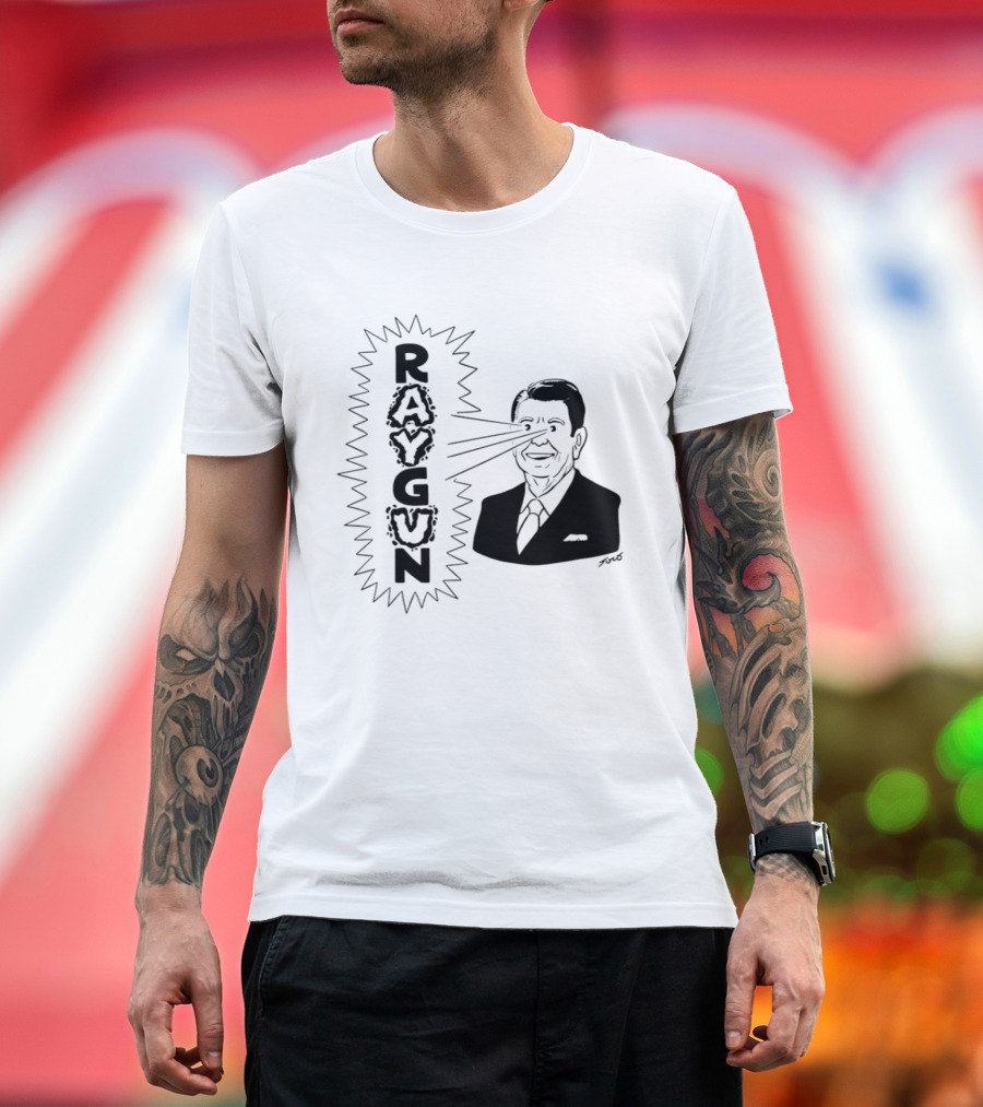 Raygun Ronald Reagan Star Wars SDI Political Satire T-Shirt