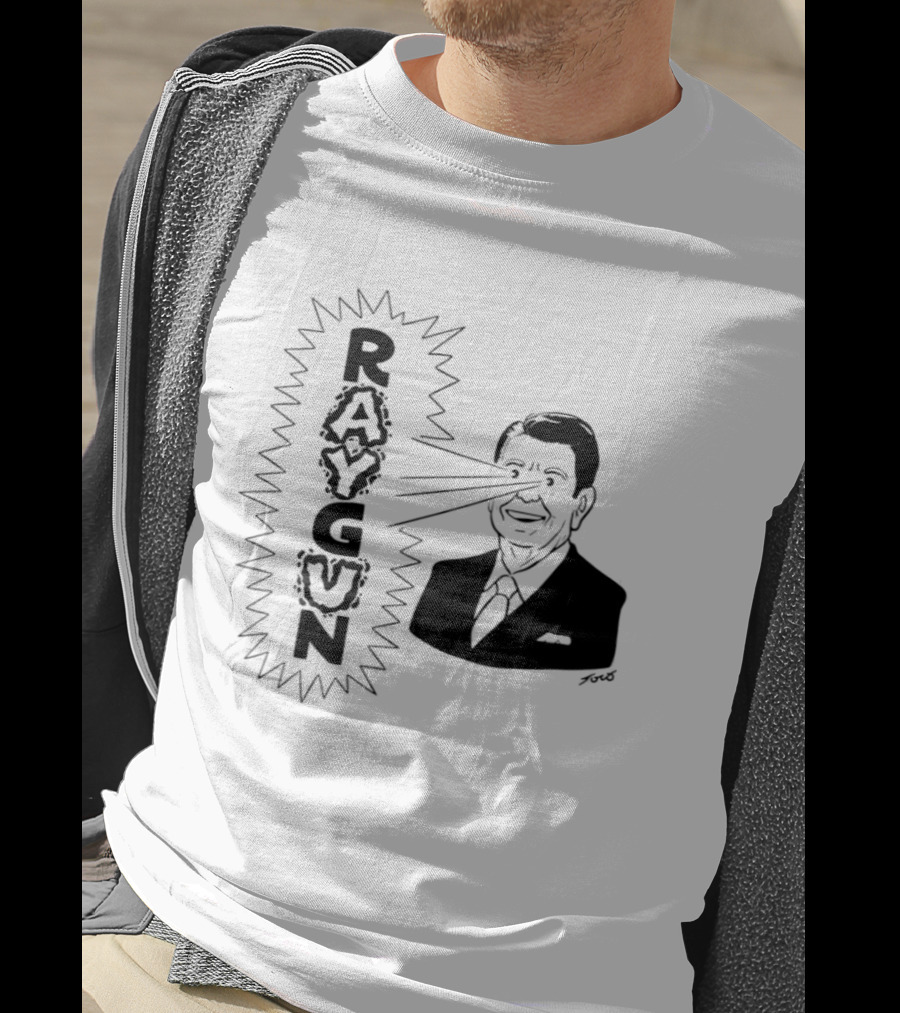 Raygun Ronald Reagan Star Wars SDI Political Satire T-Shirt