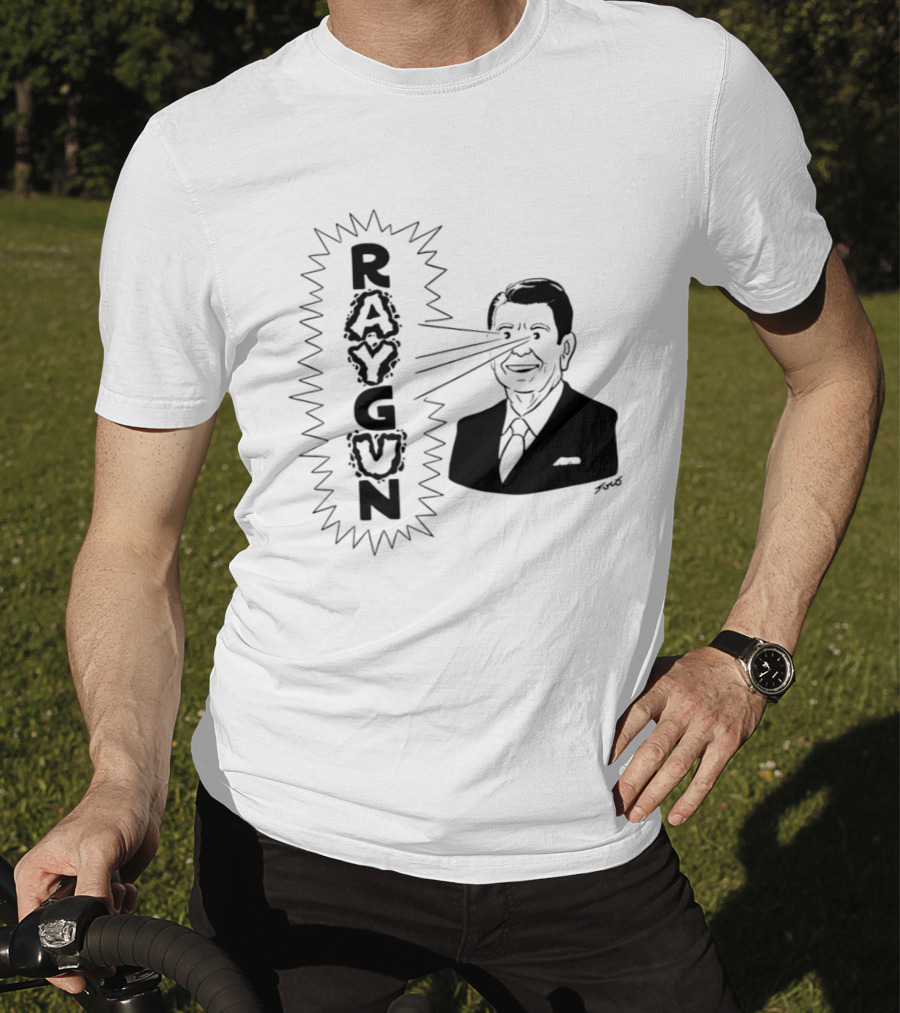 Raygun Ronald Reagan Star Wars SDI Political Satire T-Shirt