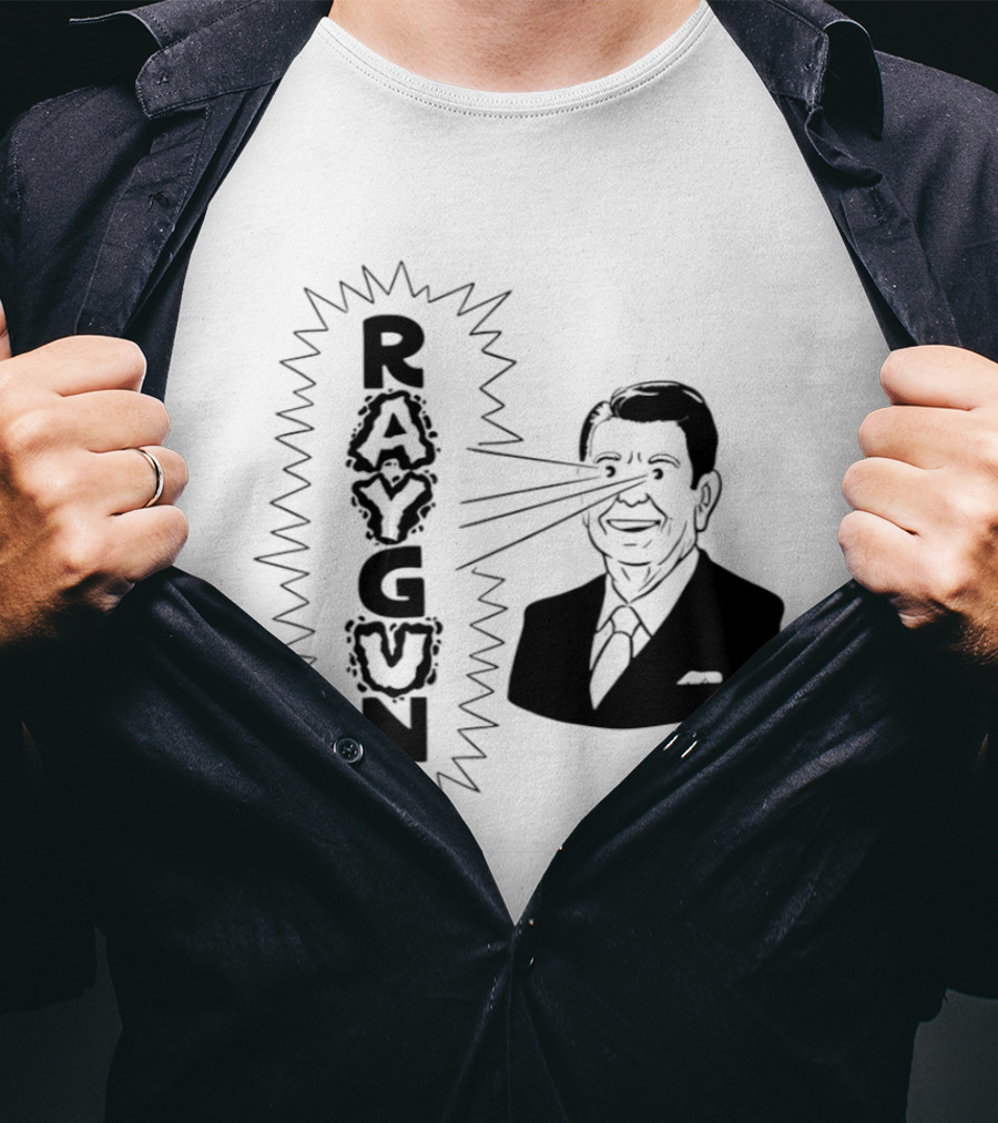 Raygun Ronald Reagan Star Wars SDI Political Satire T-Shirt