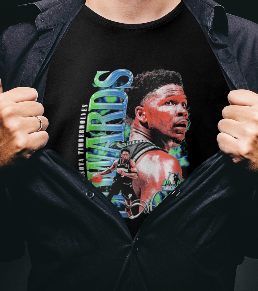 Anthony Edwards Minnesota Timberwolves Basketball Star Collage T-Shirt