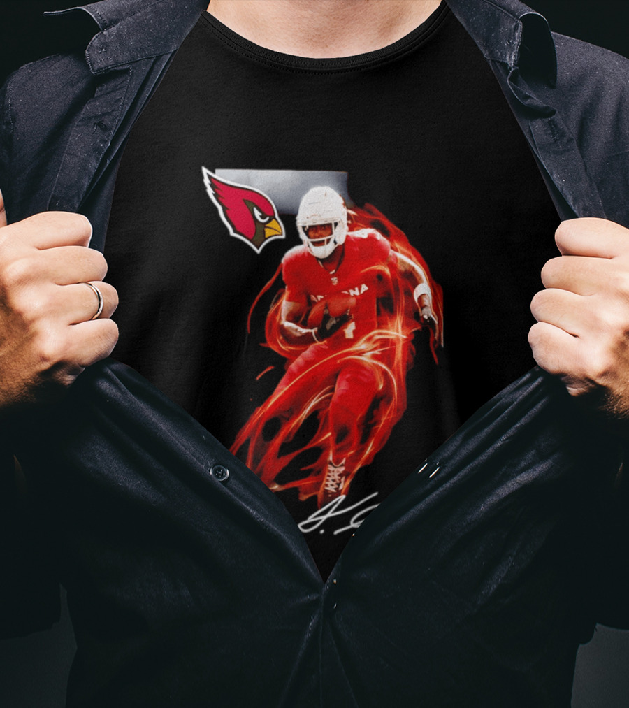 Arizona Cardinals Jeremiyah Love Legacy Rookie Football Player Signature Flame T-Shirt