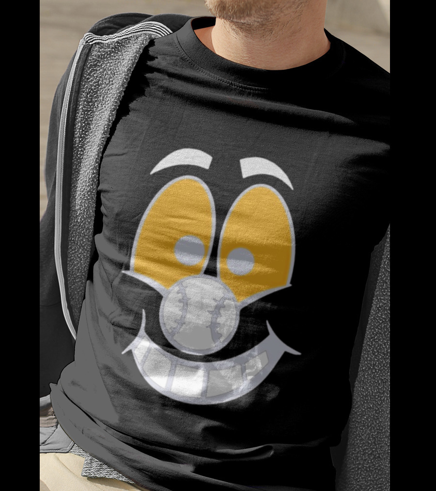 Cartoon Baseball Smile Face With Playful Eyes T-Shirt