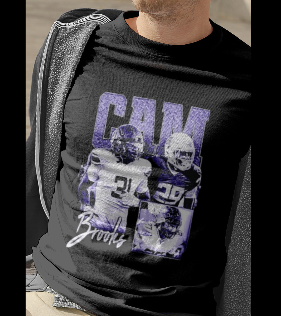 Cam Brooks Texas Longhorns Football NCAA Player Collage 31 29 T-Shirt