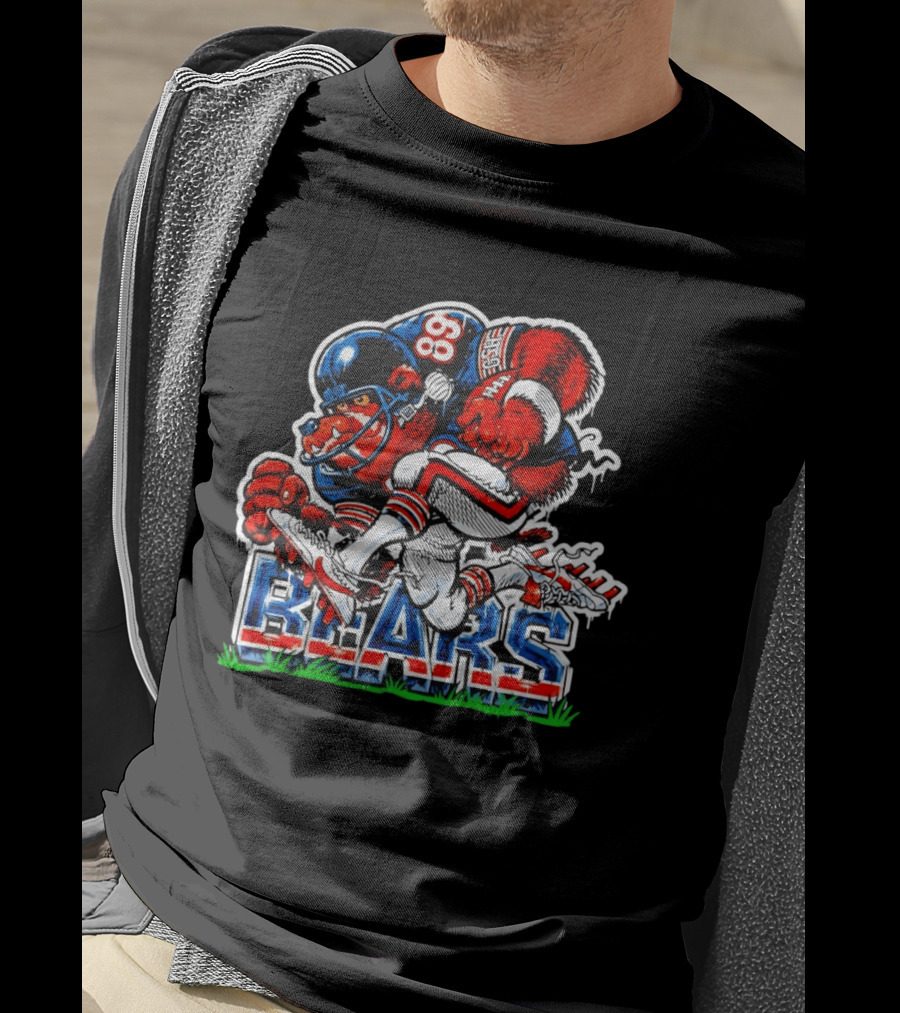 Chicago Bears Football 89 Cartoon Mascot Charge T-Shirt