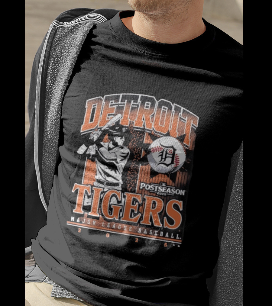 Detroit Tigers 2025 MLB Postseason Baseball Swing T-Shirt