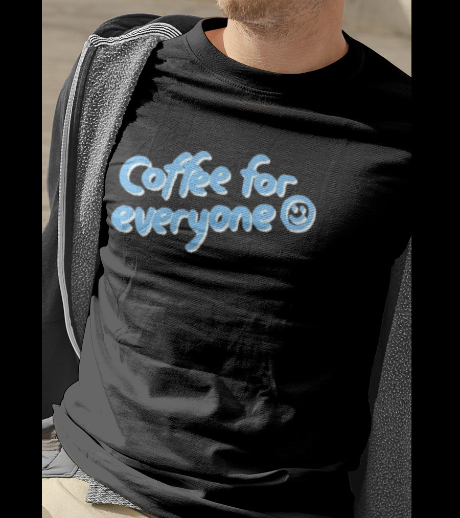 Coffee For Everyone Five Senses Fun Smiley Face T-Shirt
