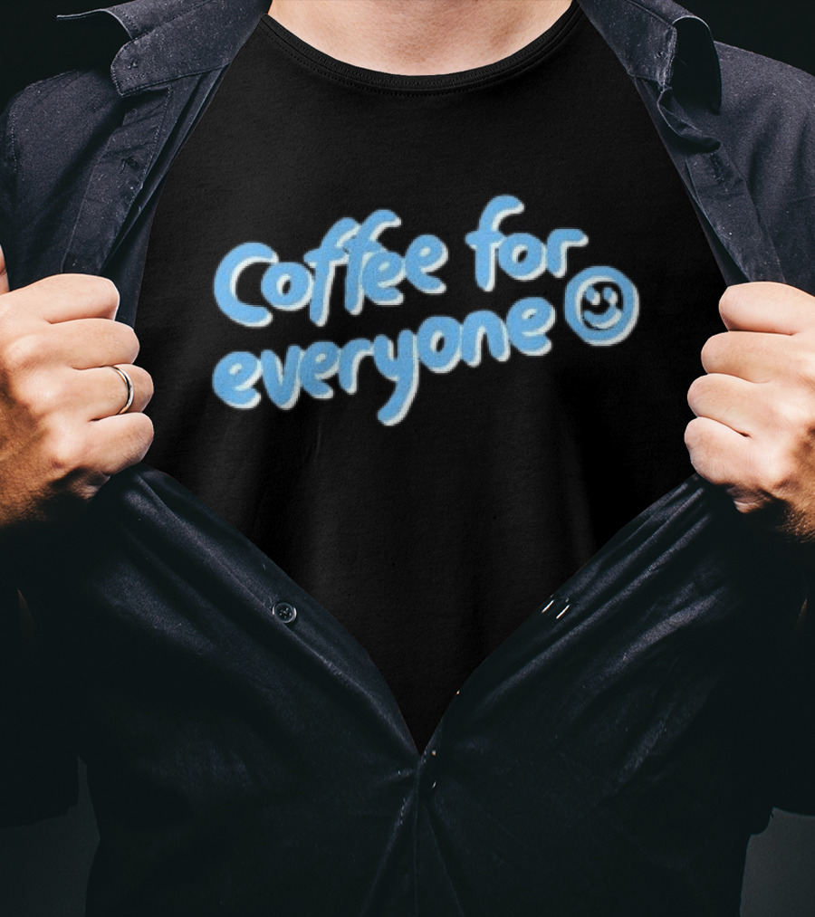 Coffee For Everyone Five Senses Fun Smiley Face T-Shirt
