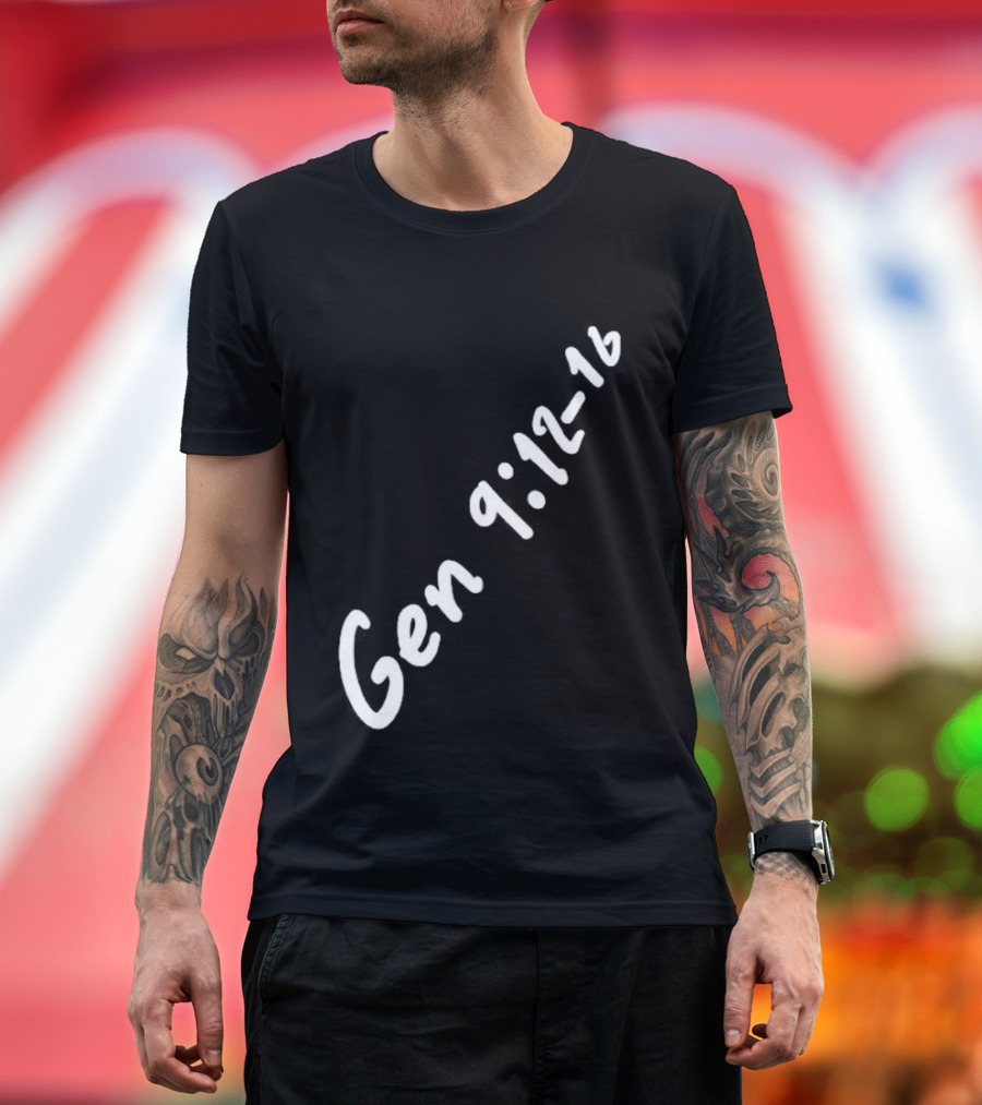 Gen 9:12 16 Text Diagonal Scripture Reference T-Shirt