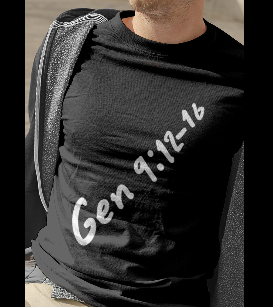 Gen 9:12 16 Text Diagonal Scripture Reference T-Shirt