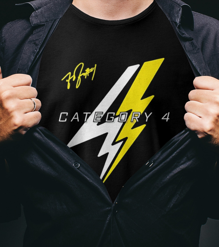 LSU Tigers Flau'jae Johnson Category 4 Lightning Bolt Signature T-Shirt