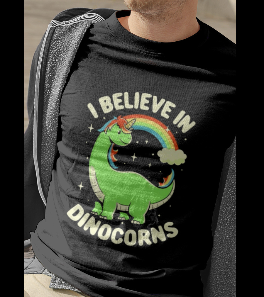 I Believe In Dinocorns Dinosaur Unicorn Rainbow Magic T-Shirt