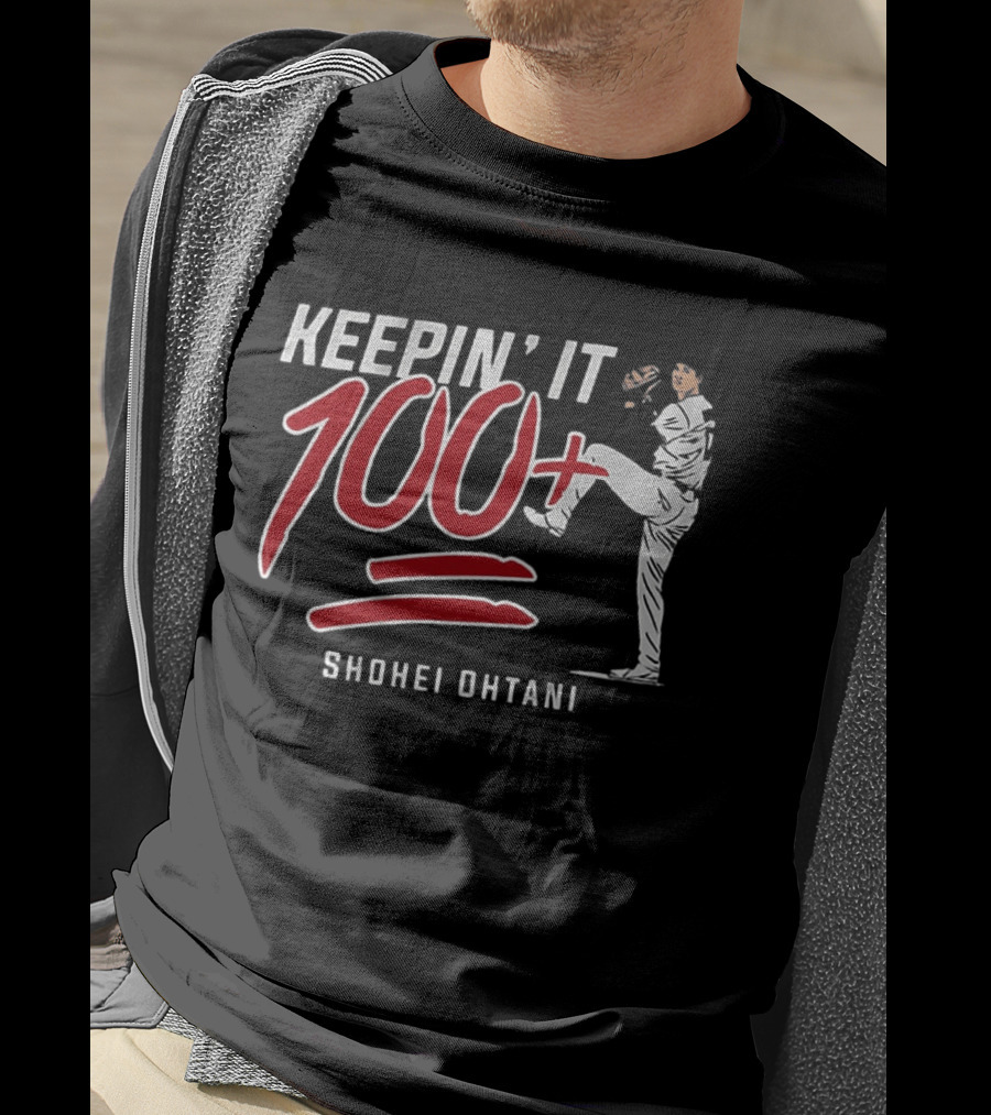 Shohei Ohtani Keepin It 100+ Baseball Pitching T-Shirt