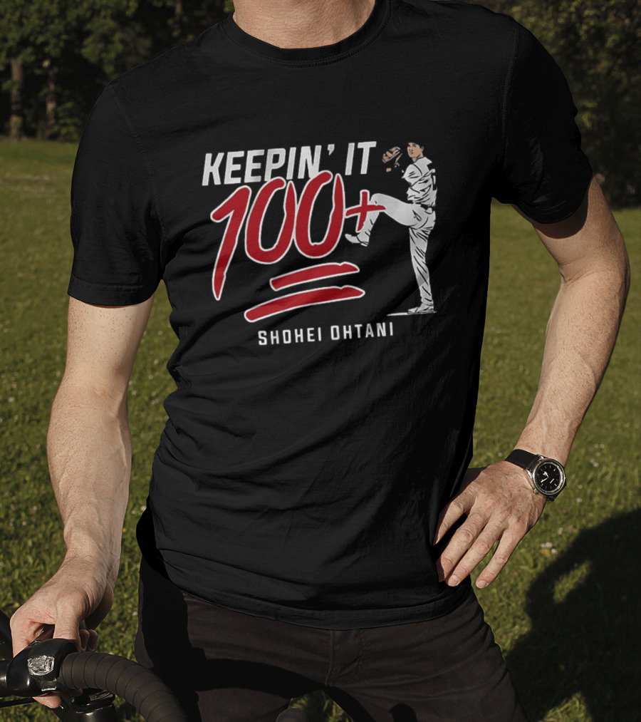Shohei Ohtani Keepin It 100+ Baseball Pitching T-Shirt
