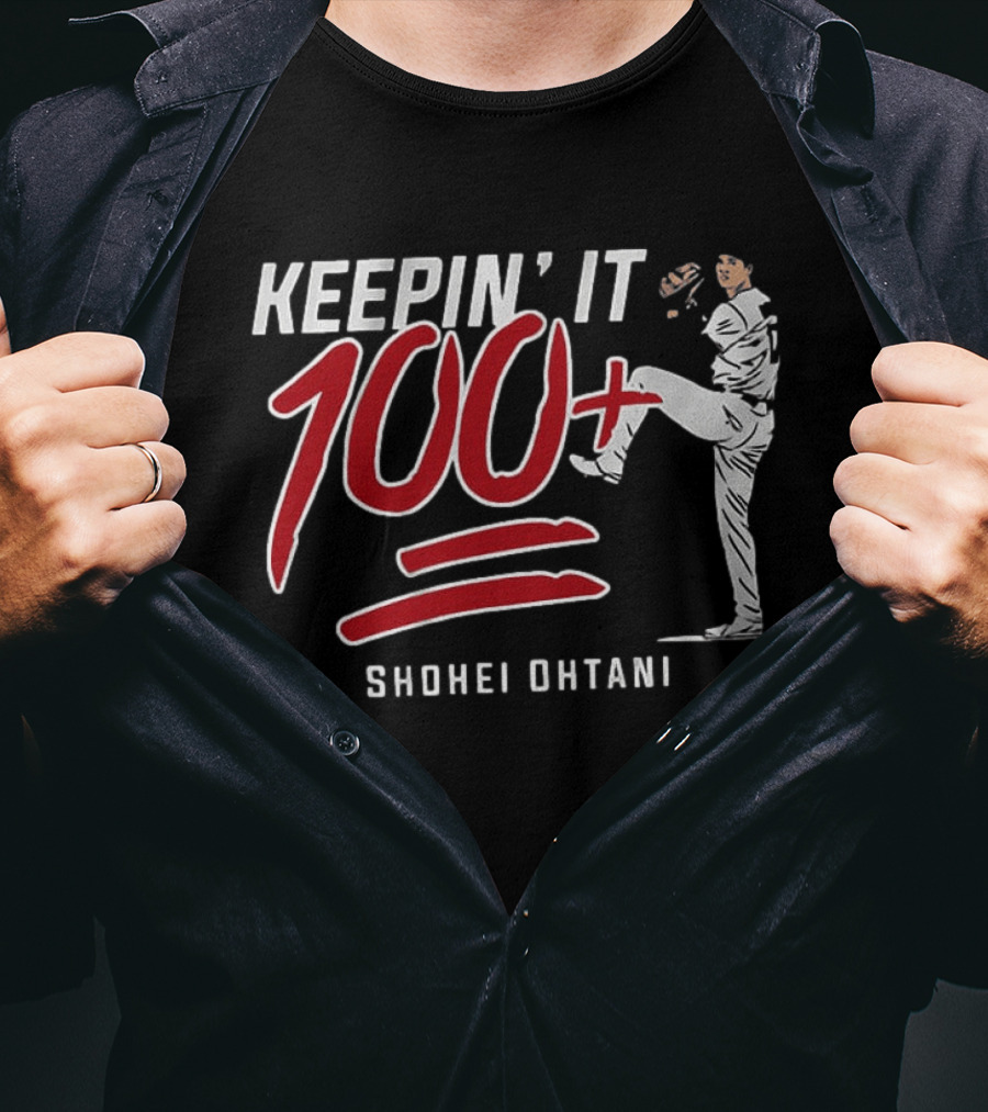 Shohei Ohtani Keepin It 100+ Baseball Pitching T-Shirt