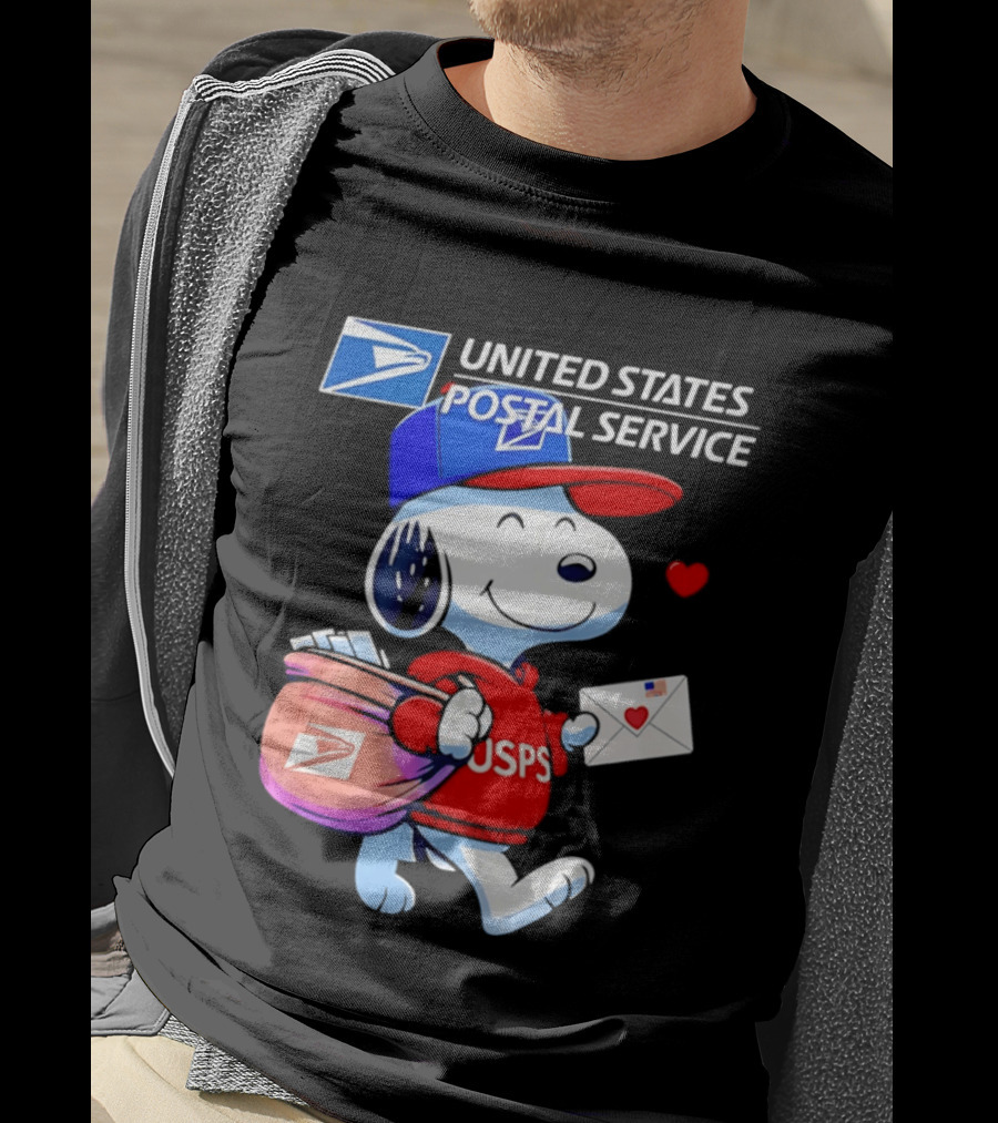 Snoopy USPS Mail Carrier United States Postal Service Official Collaboration T-Shirt
