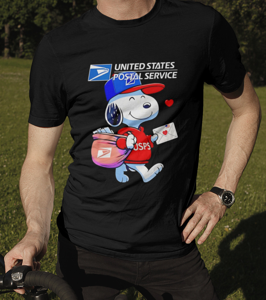 Snoopy USPS Mail Carrier United States Postal Service Official Collaboration T-Shirt