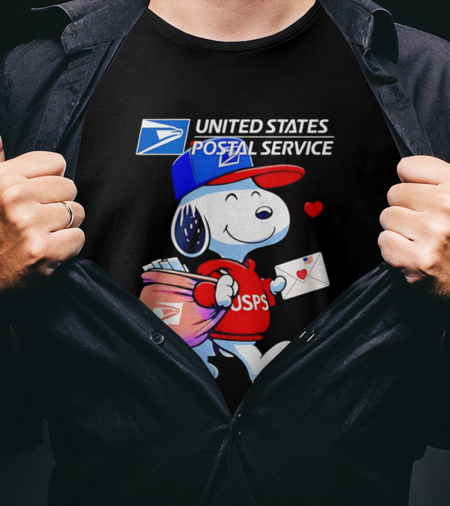 Snoopy USPS Mail Carrier United States Postal Service Official Collaboration T-Shirt