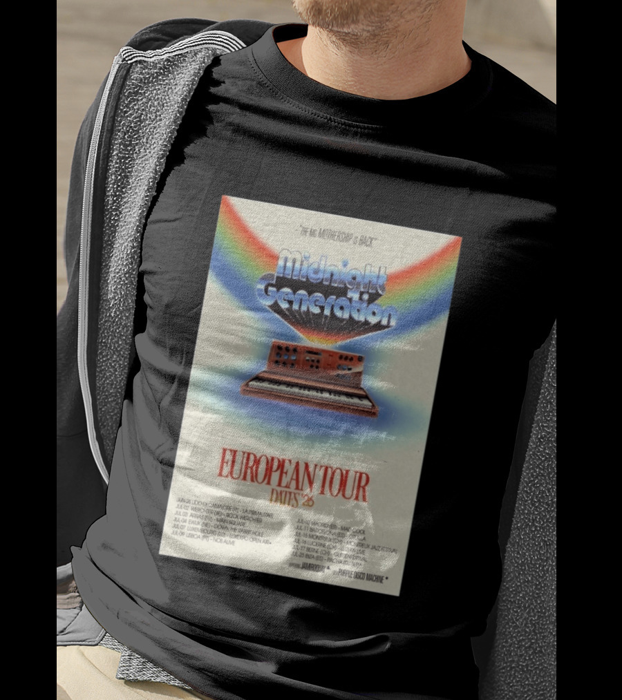 Midnight Generation European Tour Dates '26 Mothership Is Back Jamiroquai Purple Disco Machine T-Shirt