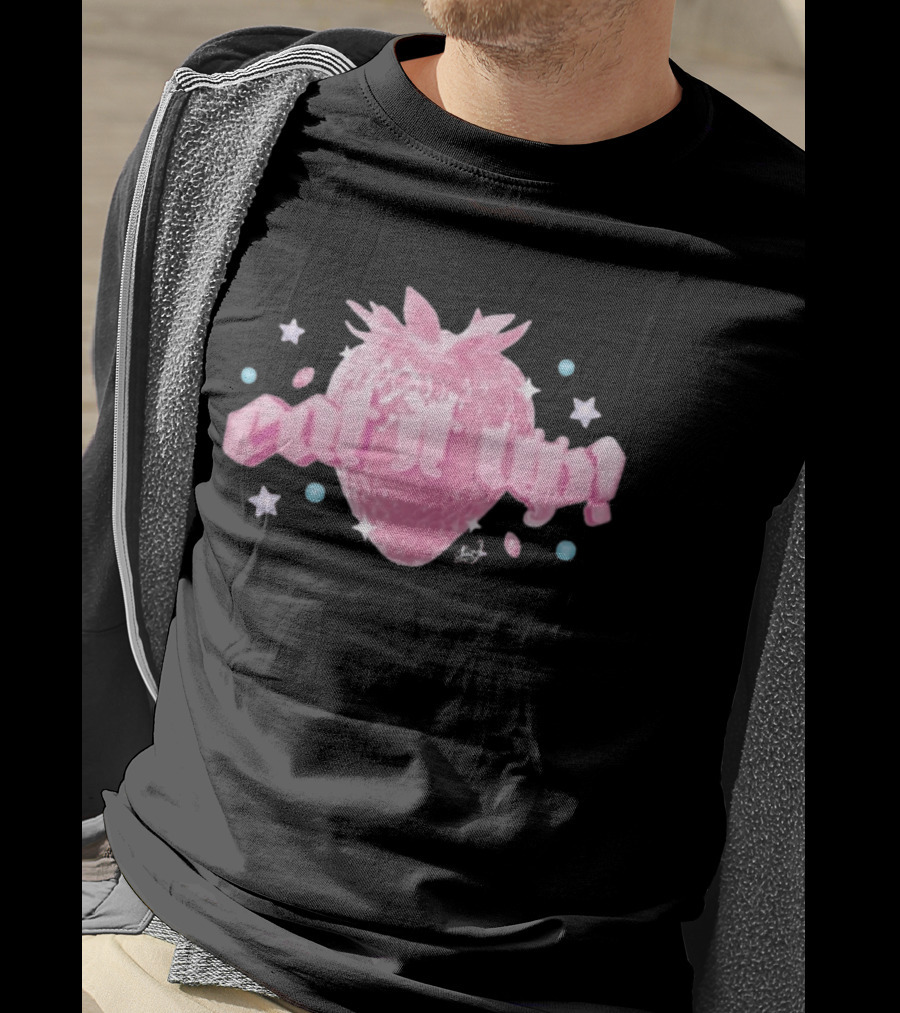 Naomi Jon Eat It Up Pink Strawberry Gothic Stars T-Shirt
