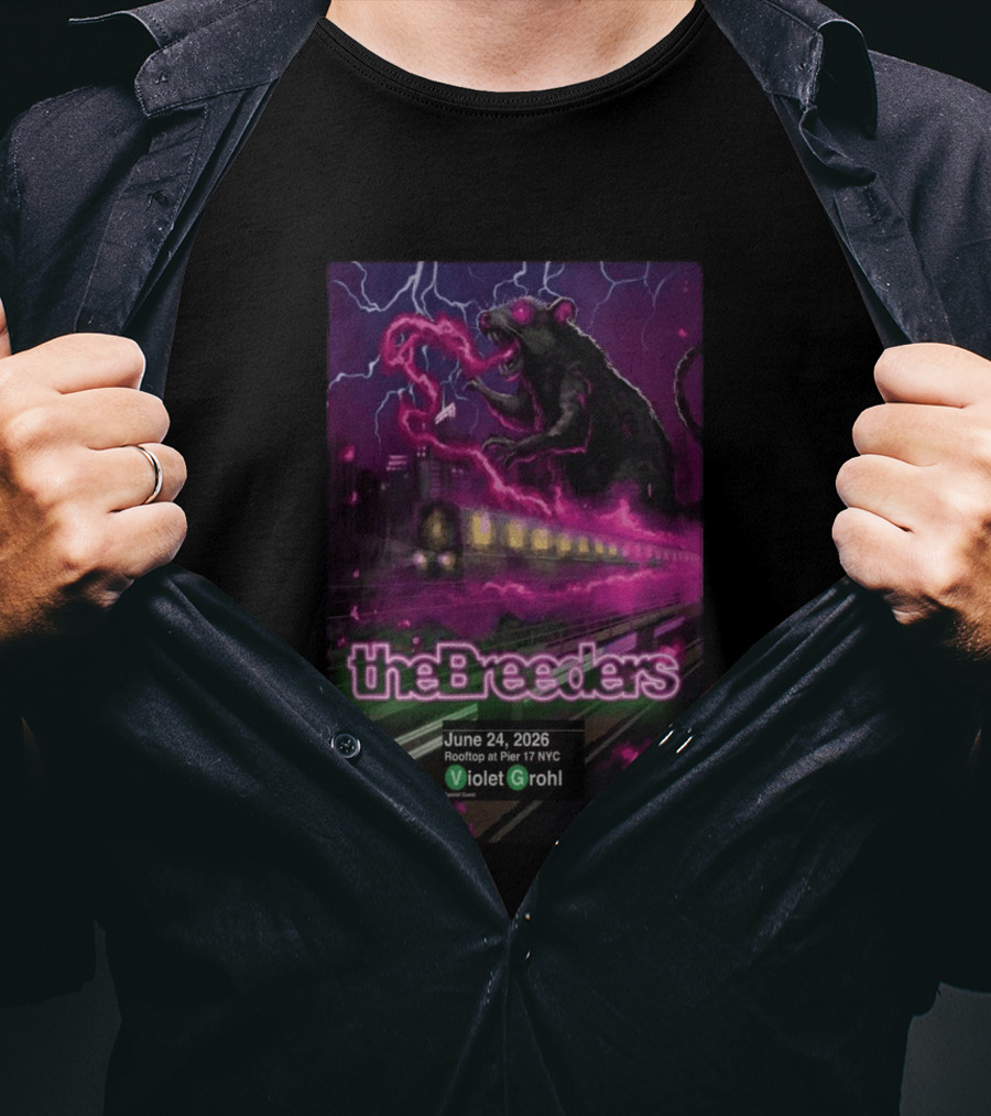 The Breeders June 24 2026 Rooftop At Pier 17 NYC Violet Grohl Guest T-Shirt