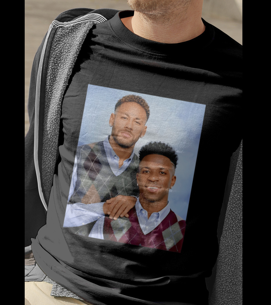Neymar Jr Vinicius Jr Step Brothers Argyle Sweater Look T-Shirt