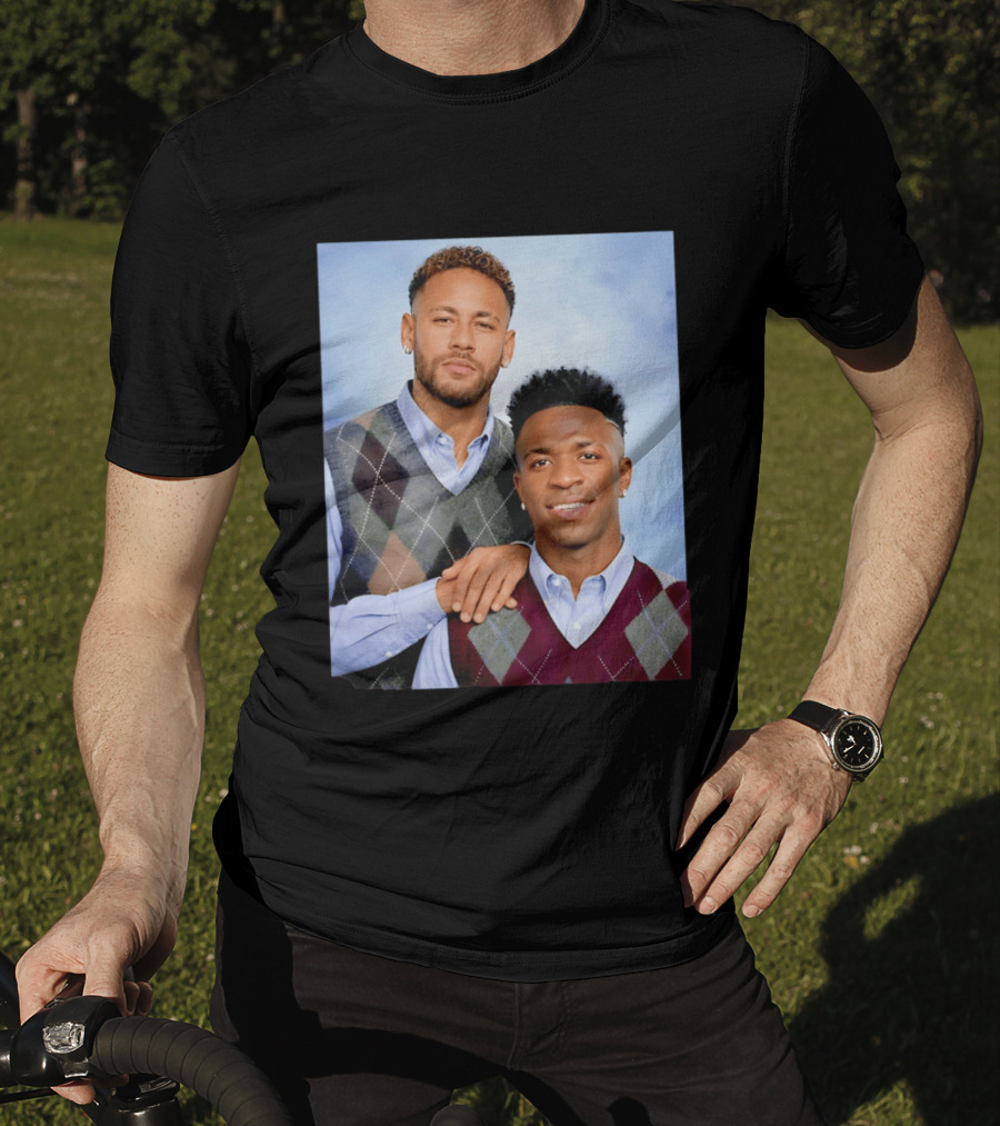 Neymar Jr Vinicius Jr Step Brothers Argyle Sweater Look T-Shirt