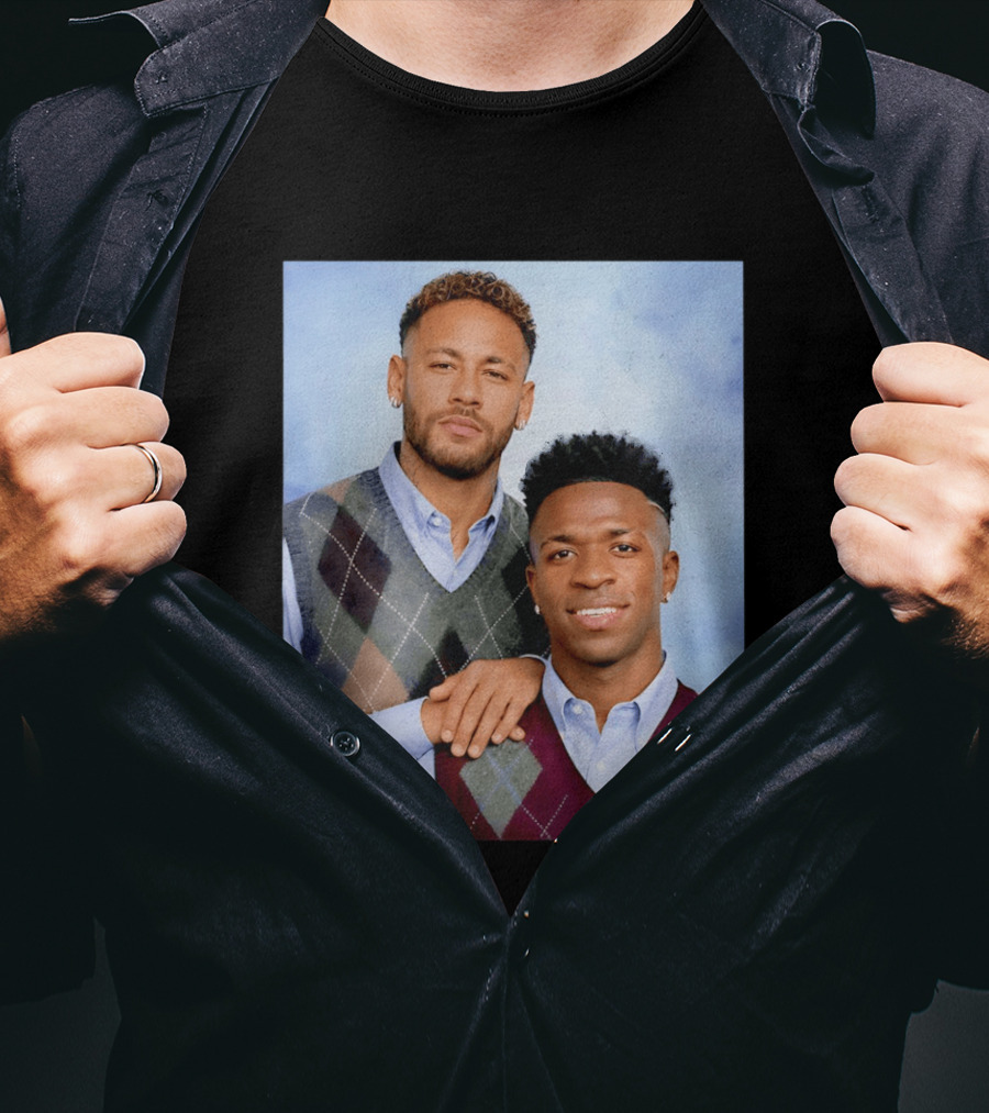 Neymar Jr Vinicius Jr Step Brothers Argyle Sweater Look T-Shirt