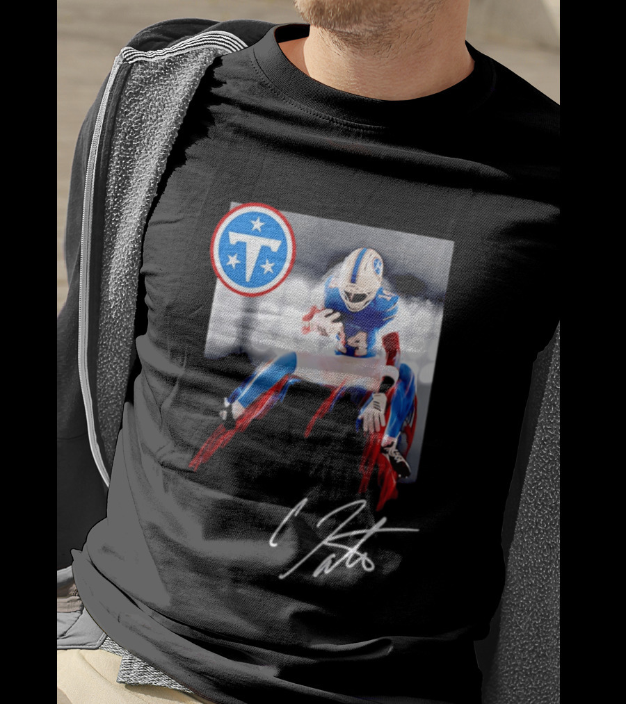 Tennessee Titans Carnell Tate Rookie Legacy 14 Blue Red T-Shirt